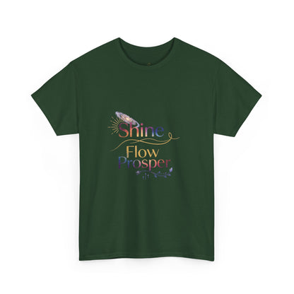 Shine Flow Prosper T-Shirt – Cosmic Manifestation Tee by Druvs