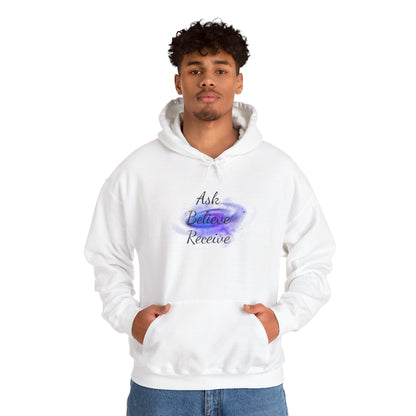 Ask Believe Receive Hoodie | Spiritual Manifestation Sweatshirt for Meditation & Mindfulness