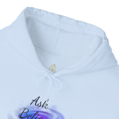 Ask Believe Receive Hoodie | Spiritual Manifestation Sweatshirt for Meditation & Mindfulness