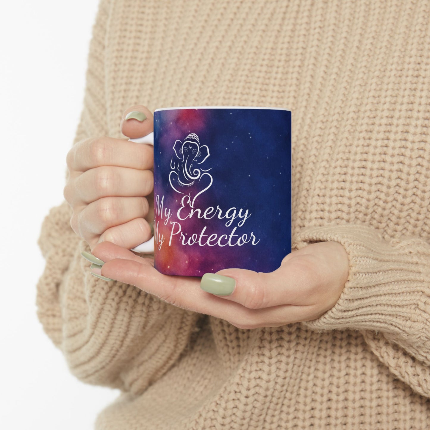 Ganesh Mug – My Energy, My Protector | Cosmic Spiritual Mug
