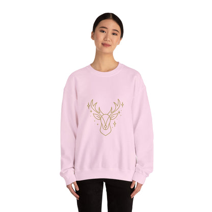 Minimalist Gold Reindeer Sweatshirt – Elegant Holiday Sweater