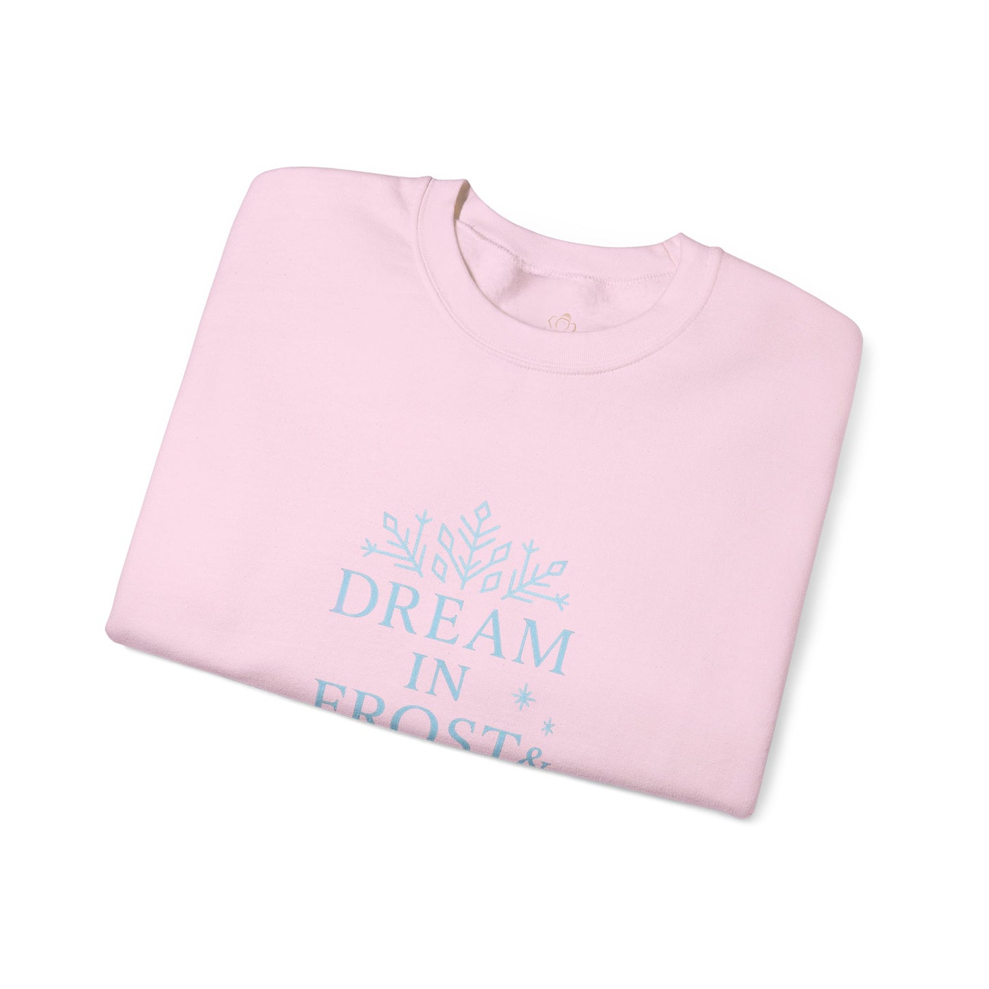 Dream in Frost & Light – Navy Winter Affirmation Sweatshirt | Cozy Snowflake Edition