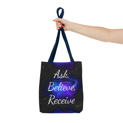 Ask Believe Receive Tote Bag – Manifestation Galaxy Shopper by Druvs