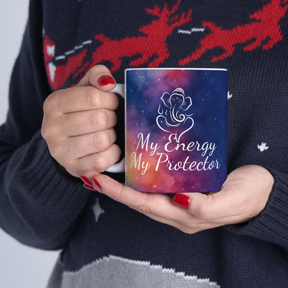 Ganesh Mug – My Energy, My Protector | Cosmic Spiritual Mug