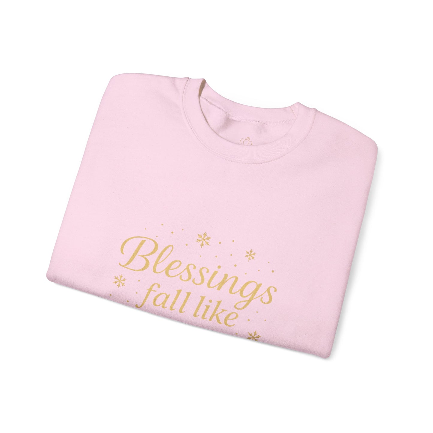 Blessings Fall Like Snow – Cozy Winter Affirmation Sweatshirt (Unisex)