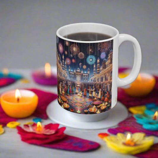 Diwali Mug, Chai Mugs, Breakfast Mug, Diwali, Indian Festival, Mugs, Home Decor