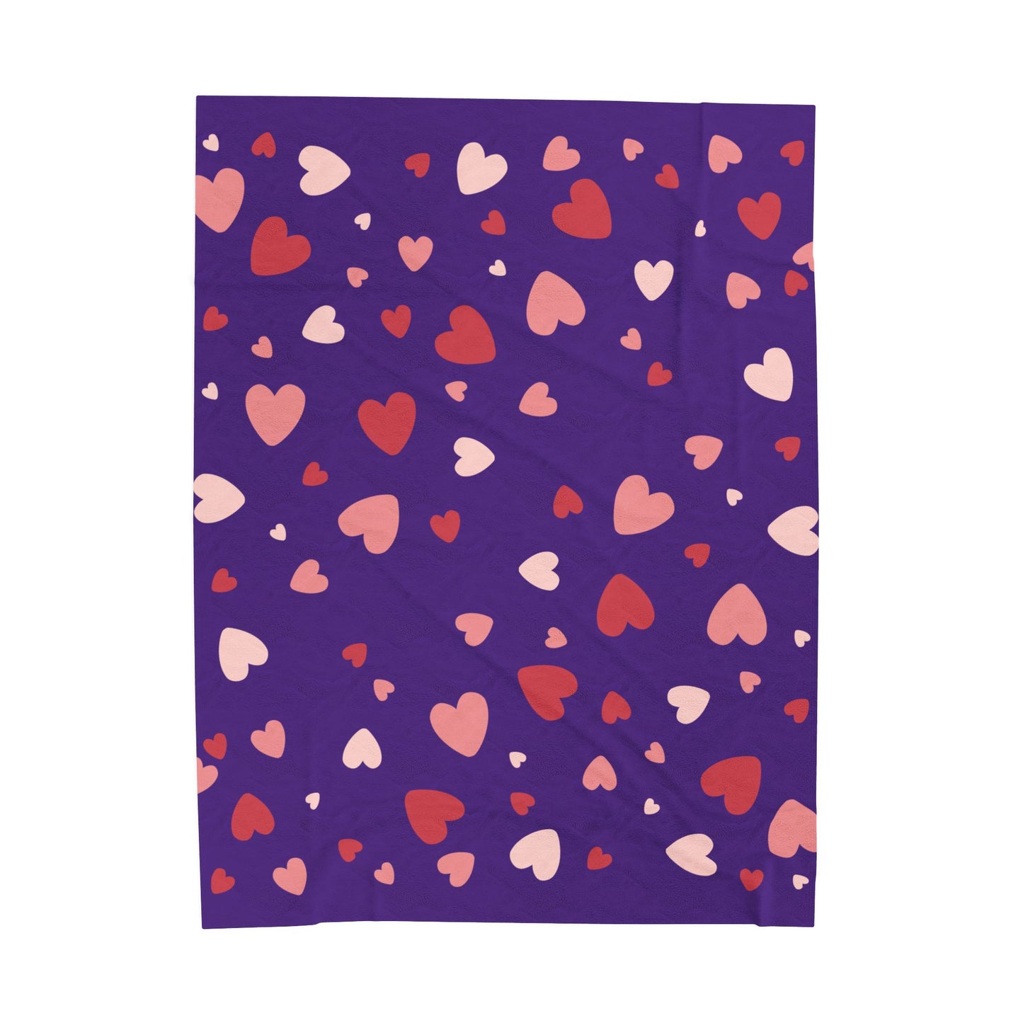 Velveteen Love Blanket – Purple Throw with Heart Pattern | Cozy Gift by Druvs