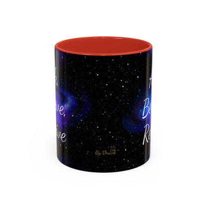 Ask. Believe. Receive. Two-Tone Mug – Cosmic Affirmation Coffee Cup