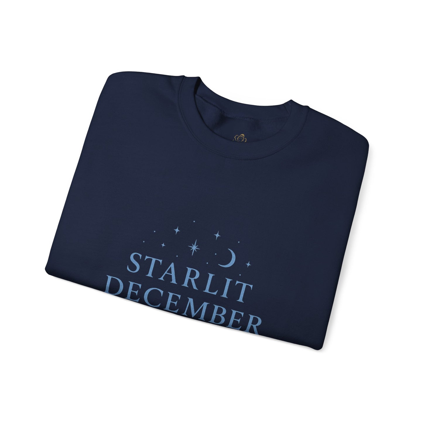Starlit December Nights – Forest Green Winter Sweatshirt | Cozy Celestial Edition
