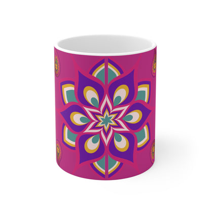 Rangoli Mug, Mandala Mug, Ethnic Mug, Diwali, Gift, Indian Mug