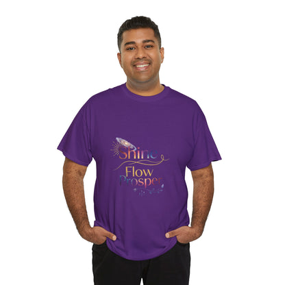 Shine Flow Prosper T-Shirt – Cosmic Manifestation Tee by Druvs