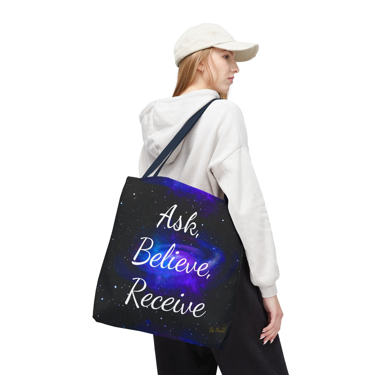 Ask Believe Receive Tote Bag – Manifestation Galaxy Shopper by Druvs