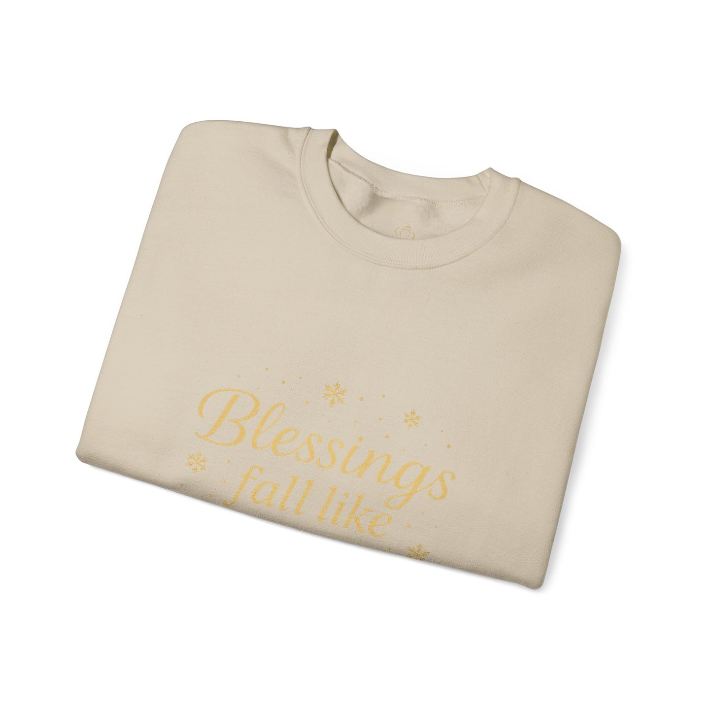 Blessings Fall Like Snow – Cozy Winter Affirmation Sweatshirt (Unisex)
