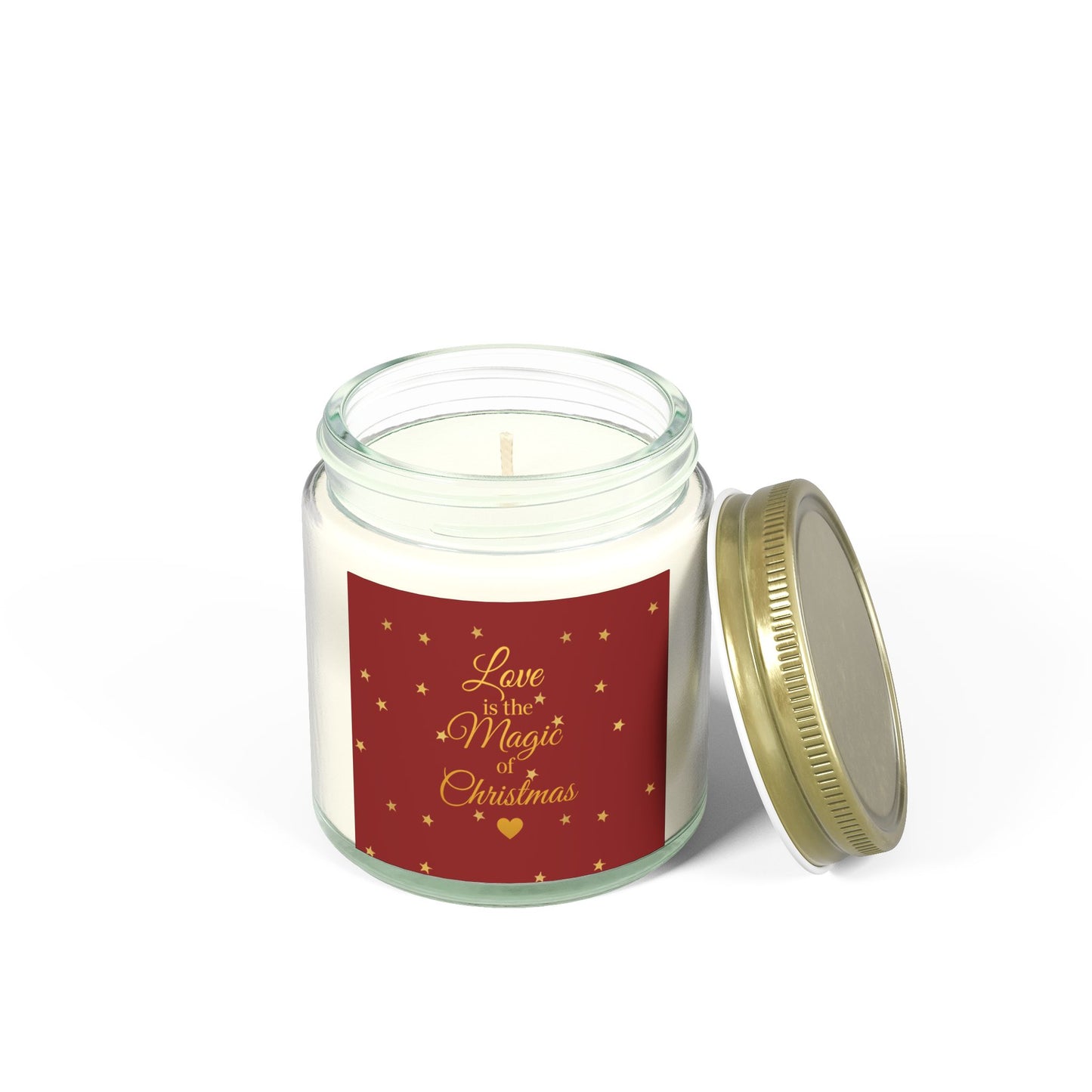Love is the Magic of Christmas – Festive Red & Gold Scented Candle