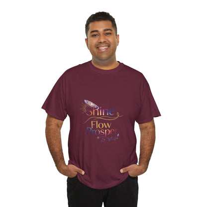 Shine Flow Prosper T-Shirt – Cosmic Manifestation Tee by Druvs