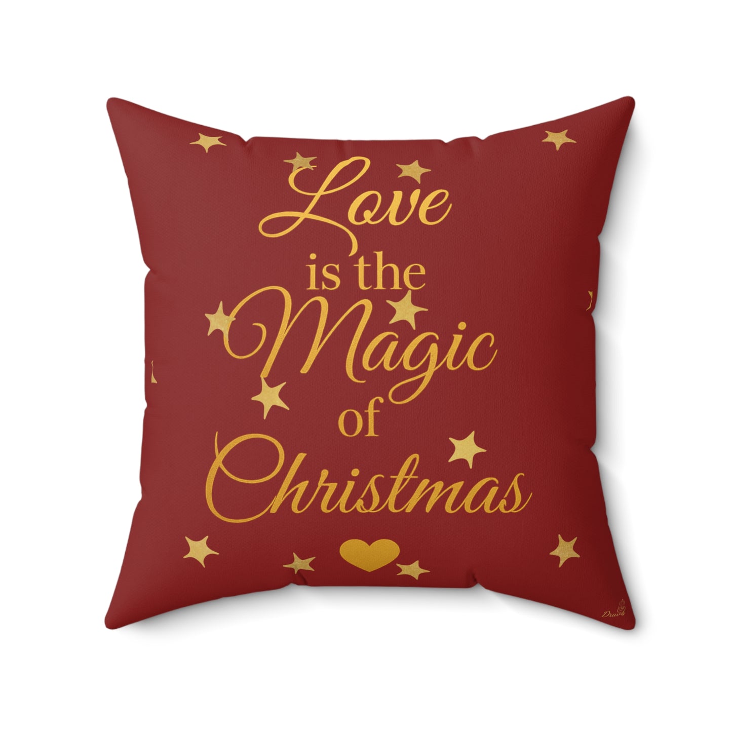 Love is the Magic of Christmas Cushion – Festive Red Throw Pillow