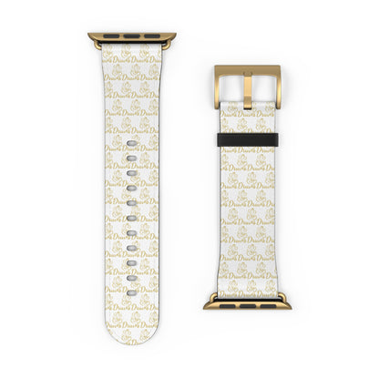 Watch Band - White Wrist Band with Druvs Monogram