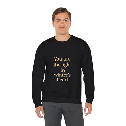 You Are the Light in Winter’s Heart – Inspirational Quote Sweatshirt (Unisex)