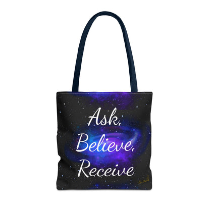 Ask Believe Receive Tote Bag – Manifestation Galaxy Shopper by Druvs