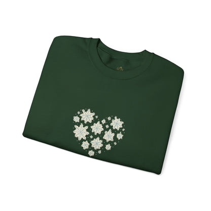 Warmth Comes From Within – Winter Affirmation Sweatshirt | Heart Snowflake Cozy Edition