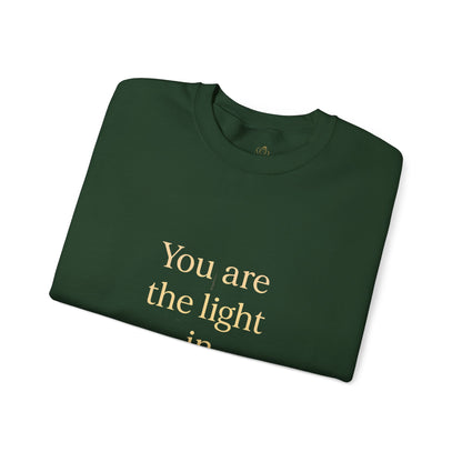 You Are the Light in Winter’s Heart – Inspirational Quote Sweatshirt (Unisex)