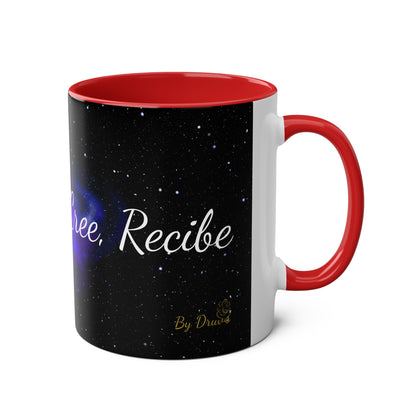 Elegante taza   "Desea, Pide, Cree, Recibe", afirmación de la ley de la atracción, ideas de regalos, frases inspiradoras.