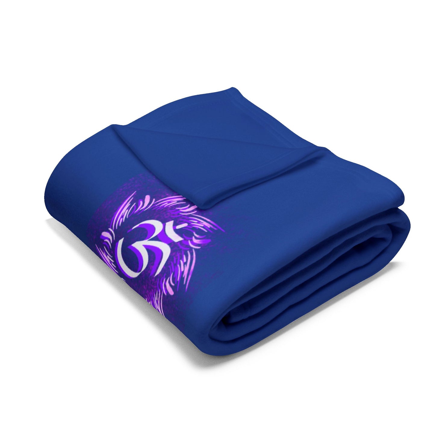 Chakra Meditation Fleece Blanket – Rainbow Energy Silhouette on Mandala | Druvs