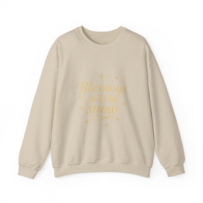 Blessings Fall Like Snow – Cozy Winter Affirmation Sweatshirt (Unisex)