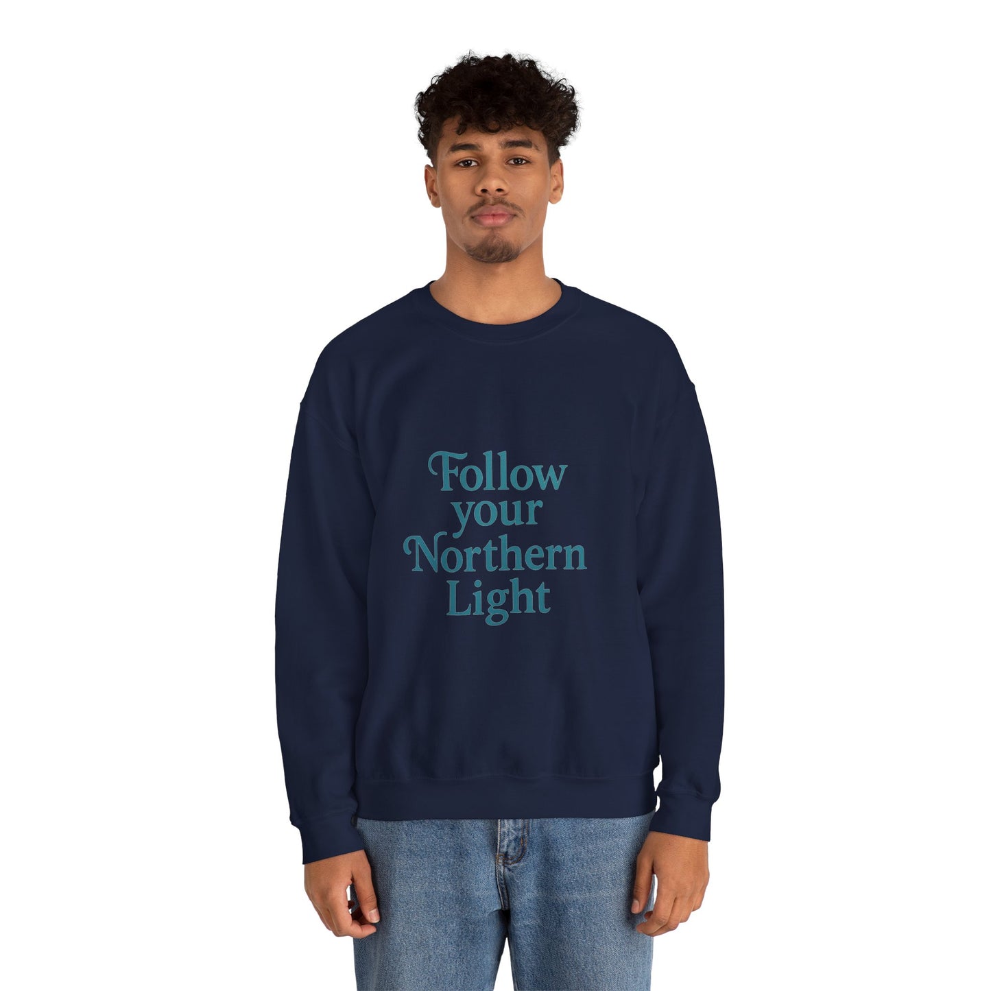 Follow Your Northern Light – Minimalist Winter Affirmation Sweatshirt (Unisex)