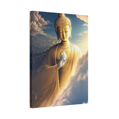 Golden Buddha Canvas – Enlightenment Wall Art for Sacred Spaces