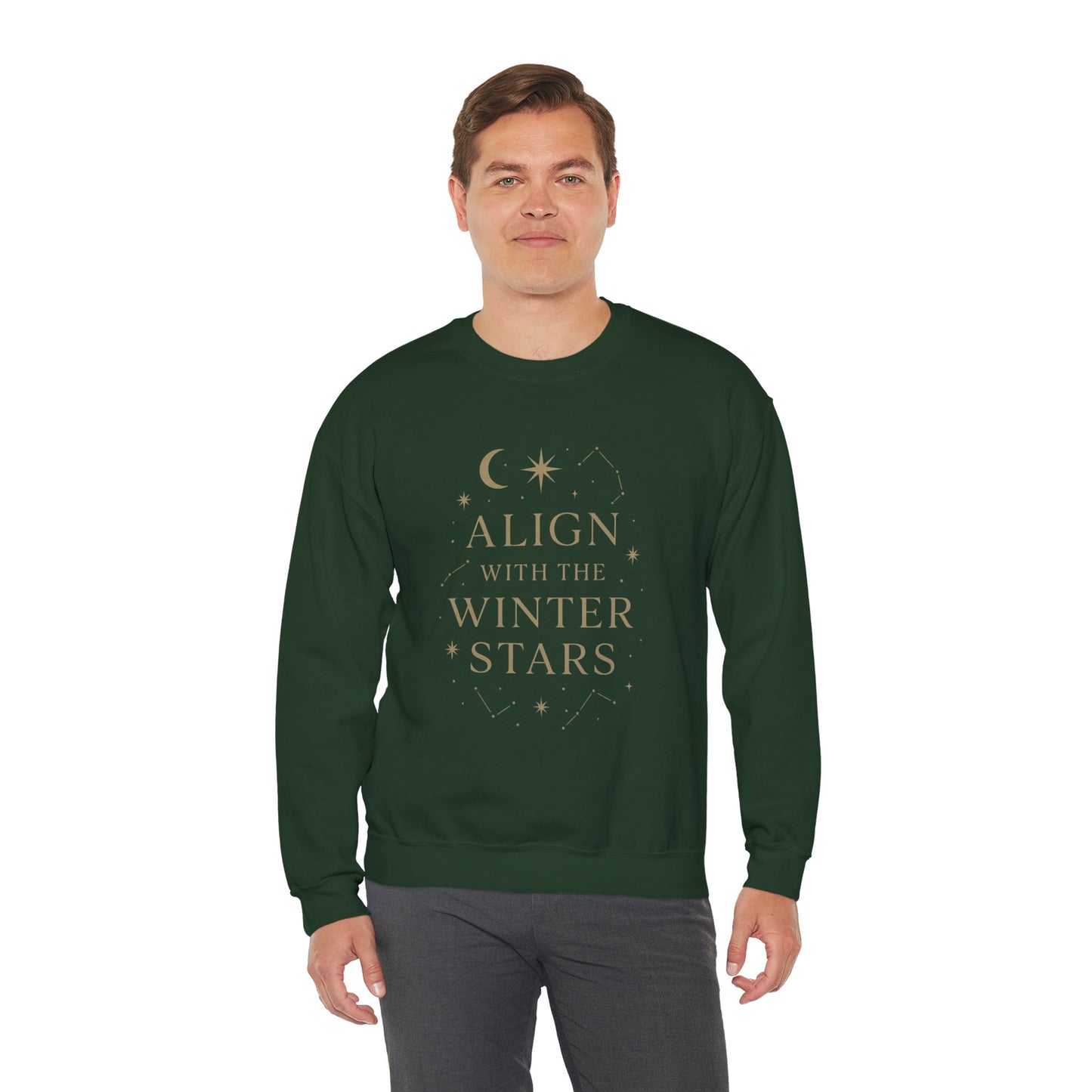 Align with the Winter Stars – Celestial Holiday Sweatshirt | Spiritual Winter Vibes