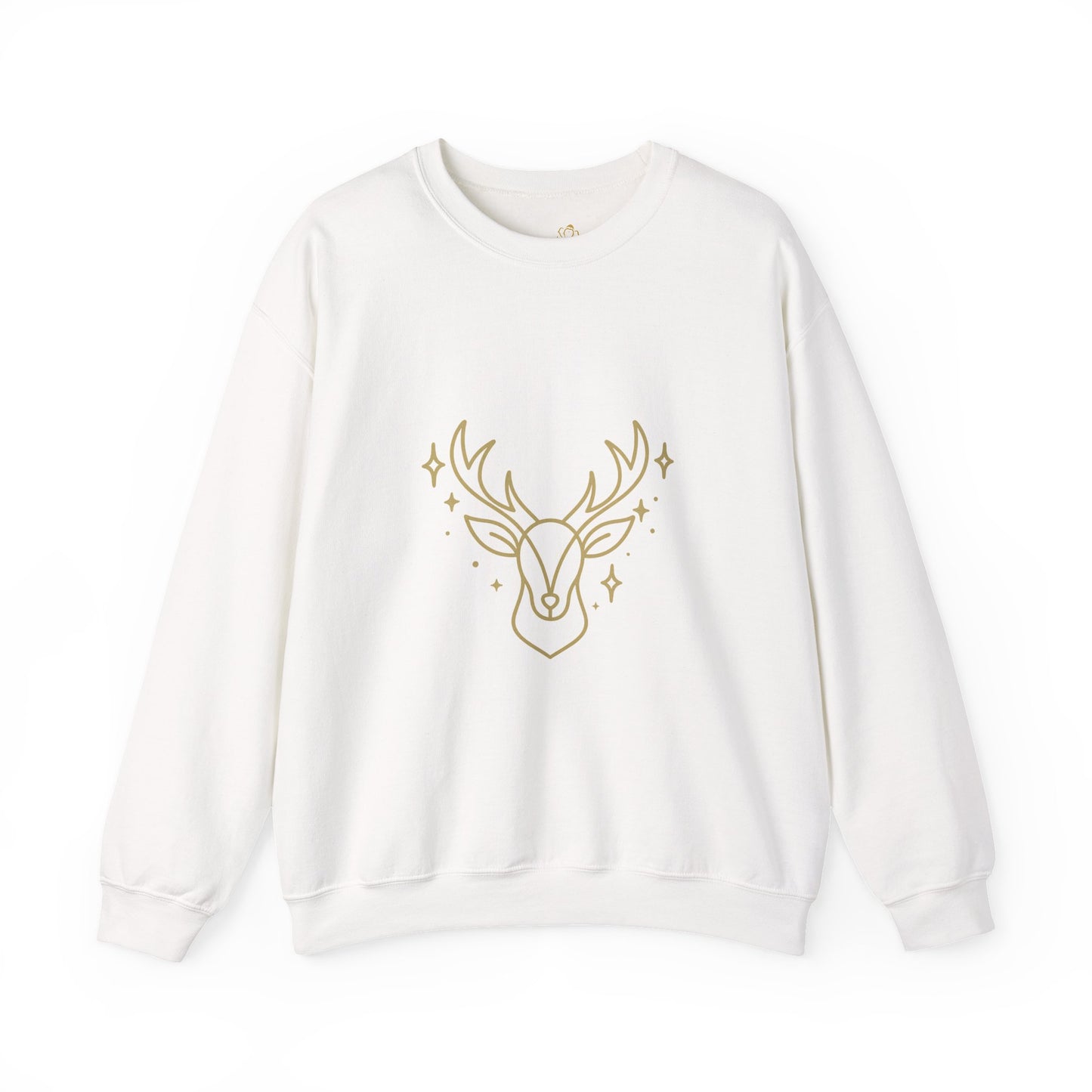 Minimalist Gold Reindeer Sweatshirt – Elegant Holiday Sweater