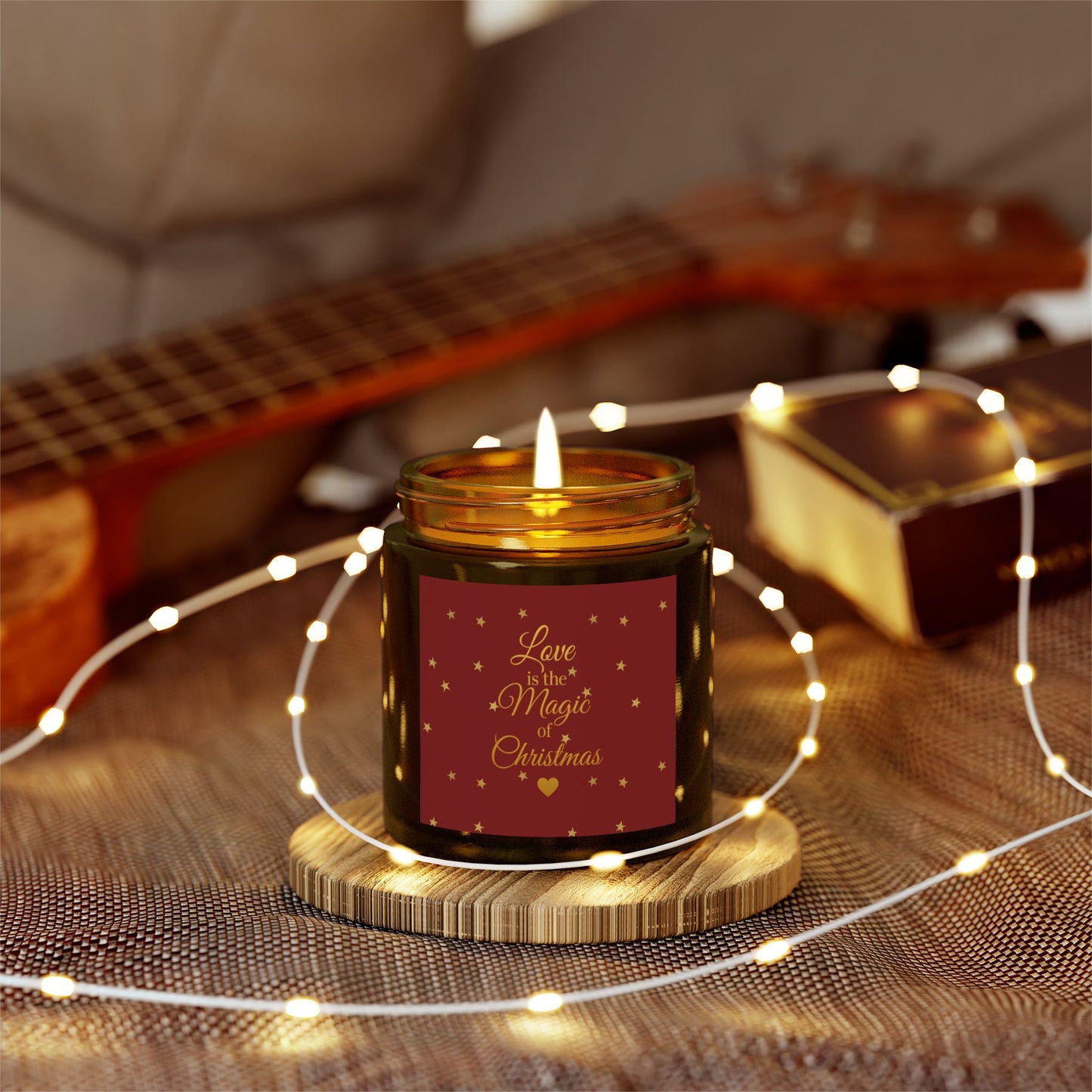 Love is the Magic of Christmas – Festive Red & Gold Scented Candle