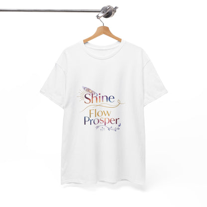 Shine Flow Prosper T-Shirt – Cosmic Manifestation Tee by Druvs