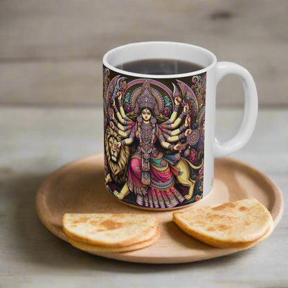 Durga Maa Design Mug 11oz, Navratri Celebrations, Diwali, Indian Festivals