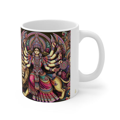 Durga Maa Design Mug 11oz, Navratri Celebrations, Diwali, Indian Festivals