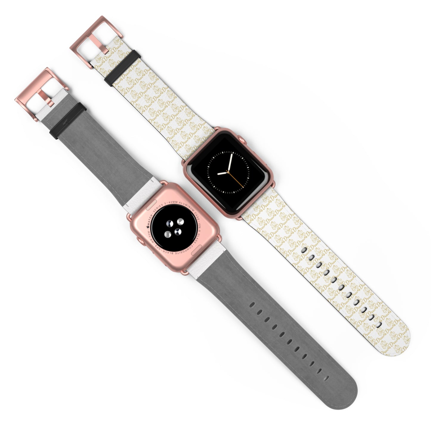 Watch Band - White Wrist Band with Druvs Monogram