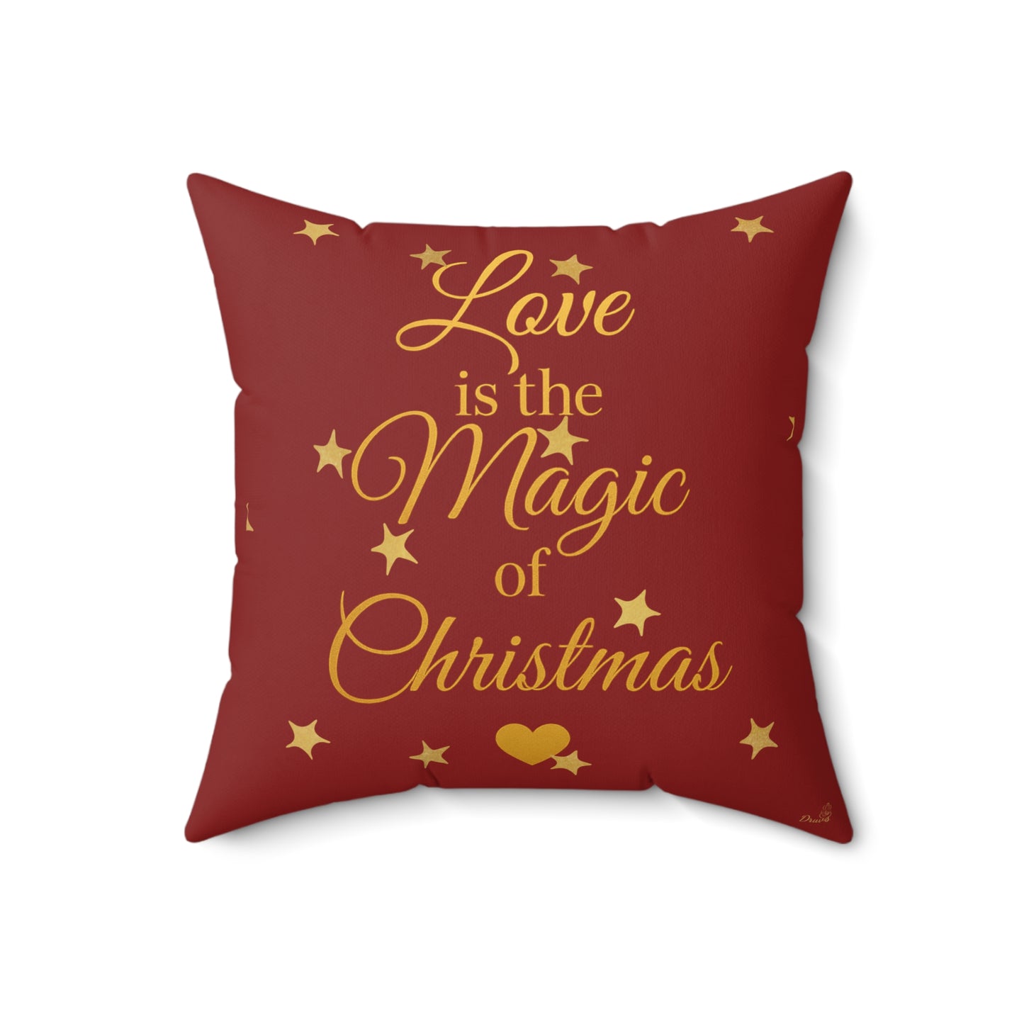 Love is the Magic of Christmas Cushion – Festive Red Throw Pillow