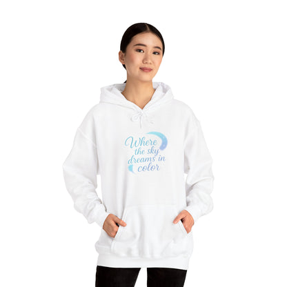Where the Sky Dreams in Color – Cosmic Moon Hoodie