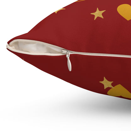 Love is the Magic of Christmas Cushion – Festive Red Throw Pillow