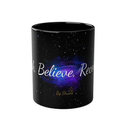 Elegant Coffee Mug Two Tone, Ask, Believe, Receive, Law of Attraction, Gift