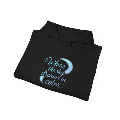 Where the Sky Dreams in Color – Cosmic Moon Hoodie
