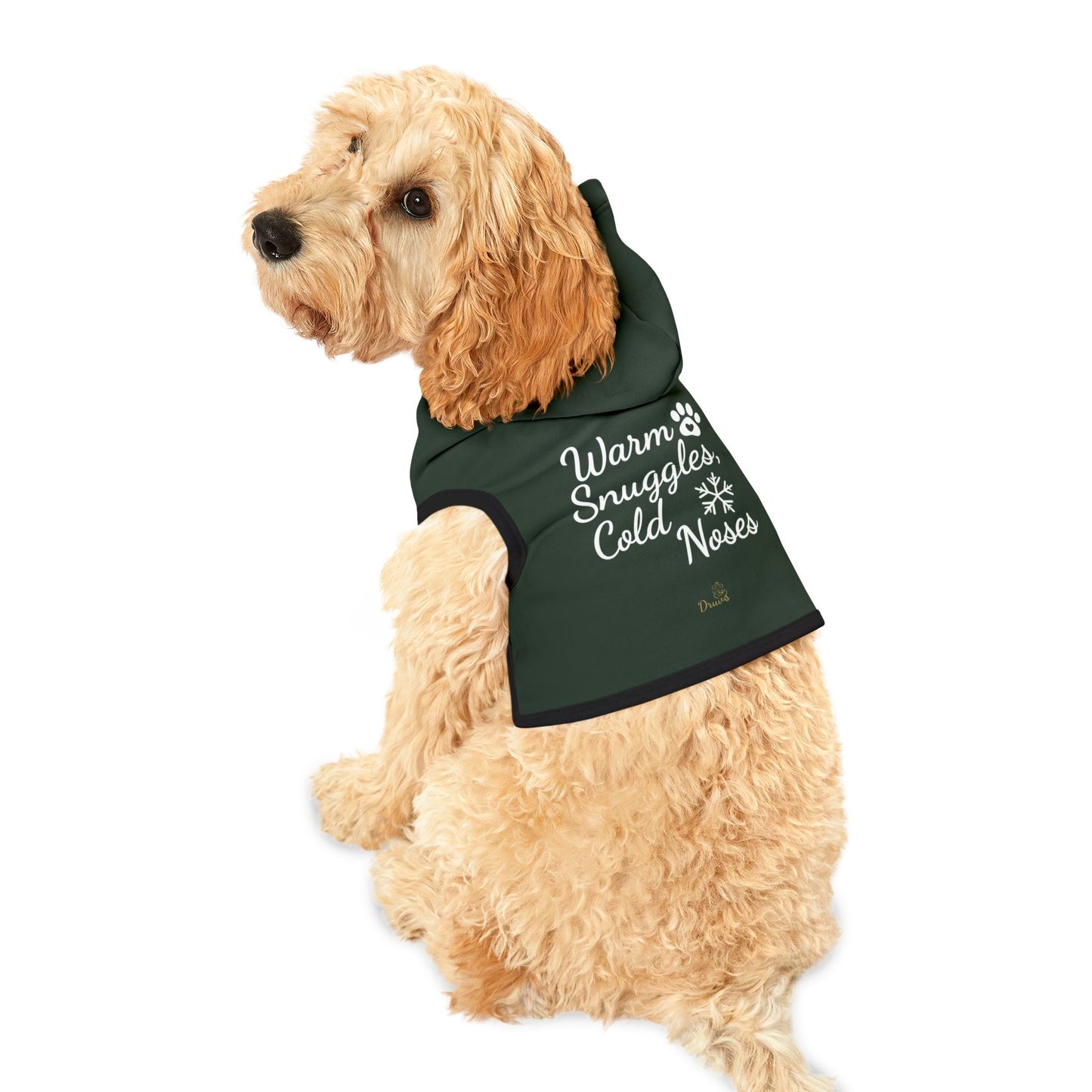 Warm Snuggles, Cold Noses – Christmas Pet Hoodie | Cozy Winter Dog Outfit by Druvs