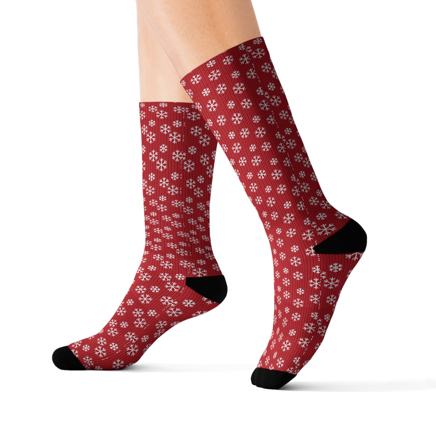 Red Snowflake Socks