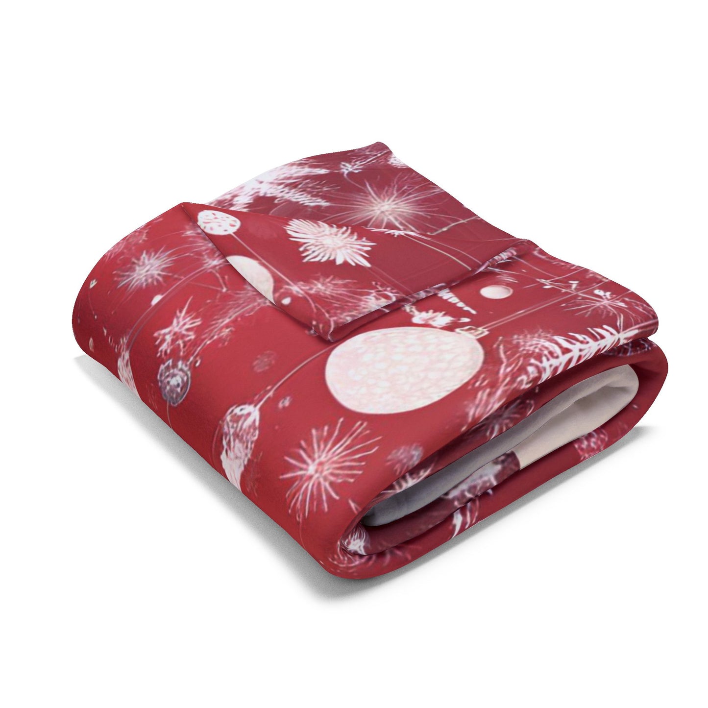 Fleece Red Blanket Christmas Tree Snowflake Pattern