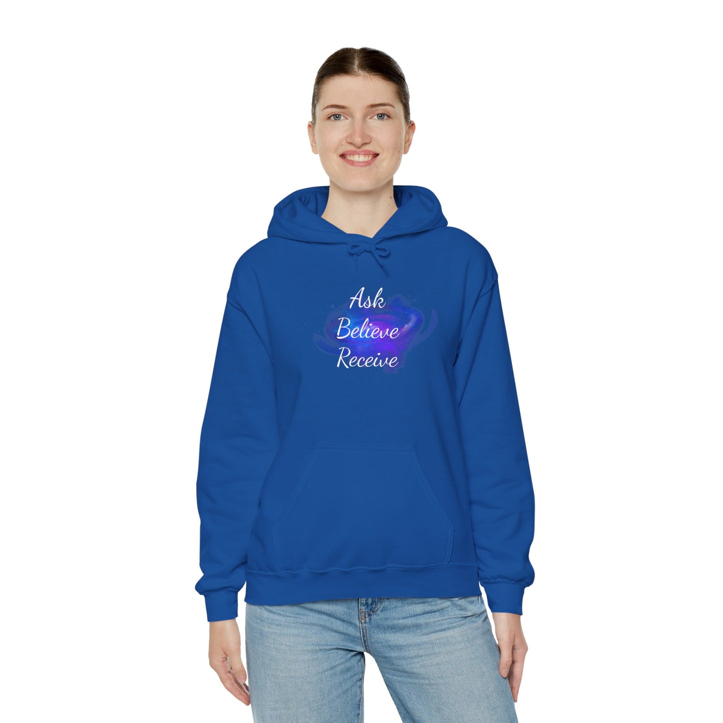 Ask Believe Receive Hoodie | Spiritual Manifestation Sweatshirt for Meditation & Mindfulness
