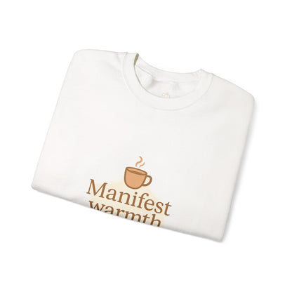 Manifest Warmth, Sip Peace – Cozy Winter Affirmation Sweatshirt (Unisex)