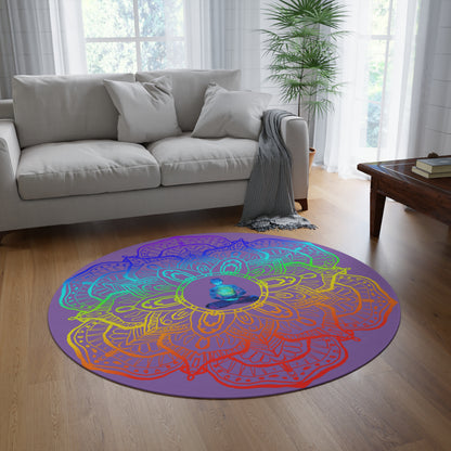 Chakra Meditation Round Rug, Gift, Positive Mindset, Home Decor, Holiday Season, Zen