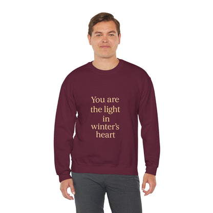 You Are the Light in Winter’s Heart – Inspirational Quote Sweatshirt (Unisex)
