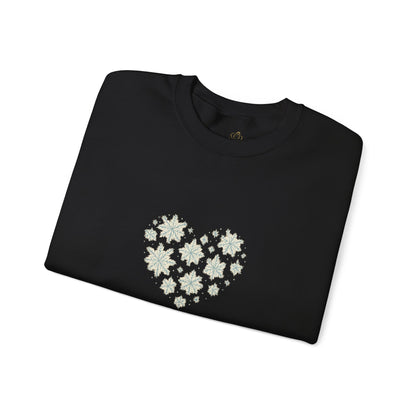 Warmth Comes From Within – Winter Affirmation Sweatshirt | Heart Snowflake Cozy Edition